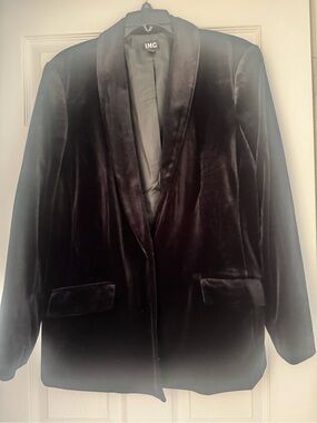 INC International Concepts Black Velvet Blazer
